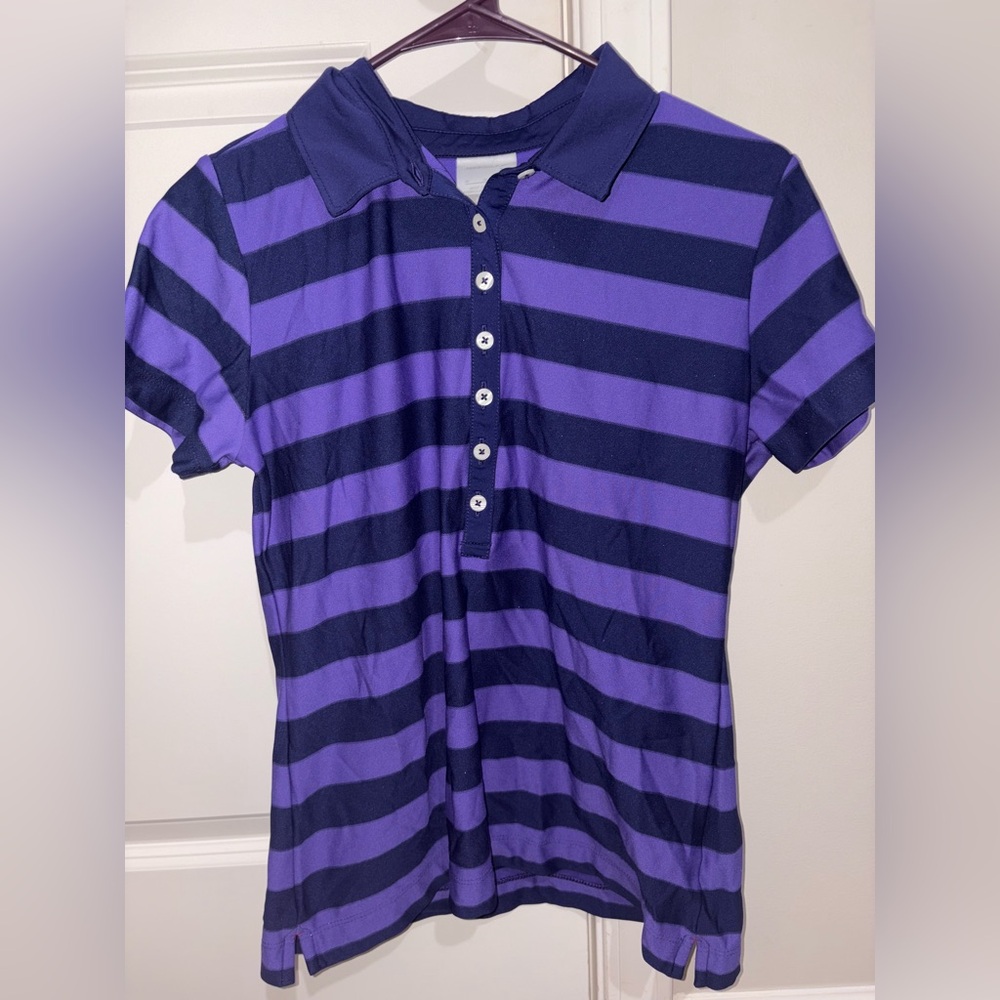 Nike Purple and Navy Dri-FIT Polo Shirt